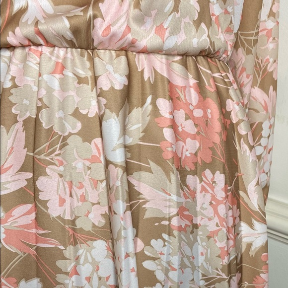 Vintage Floral Pleated Dress w/ Necktie - Picture 4 of 9